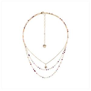 Nakamol - Donna Celestial Multi Strand Charm Necklace - Burgundy